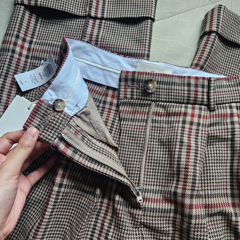 OLD - WILFRED Davita Check Pant Pleated Trouser Wool Blend Size 0 Aritzia NWT - Picture 7 of 12